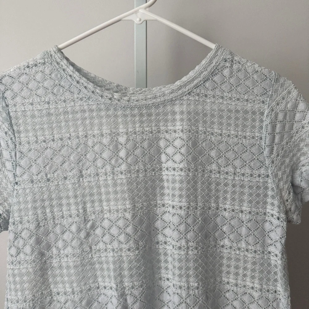 The Lady & the‎ Sailor 1 Light Blue Lace Top Tee Dainty Coquette Feminine